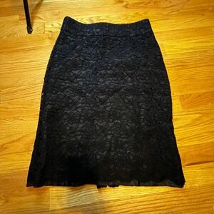 Banana Republic Black Lace Pencil Skirt Lined Knee Length Size 6 WhimsyGoth